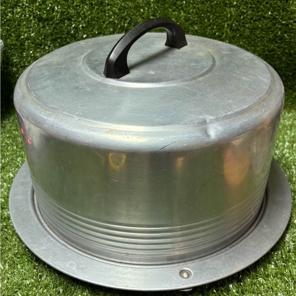 Vintage Aluminum Cake Cover with Handle